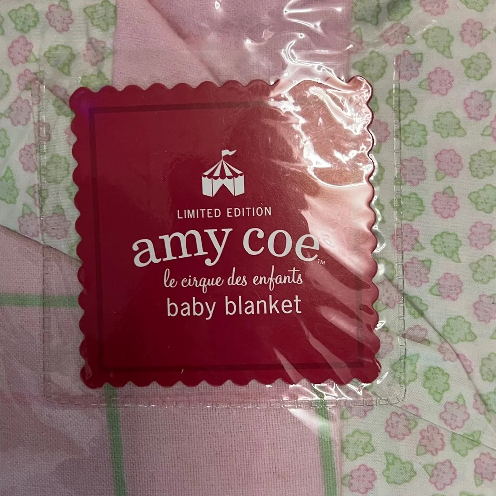 NEW Vintage Amy Coe le cirque des enfants Pink Baby Blanket Y2K Whimsical Pastel